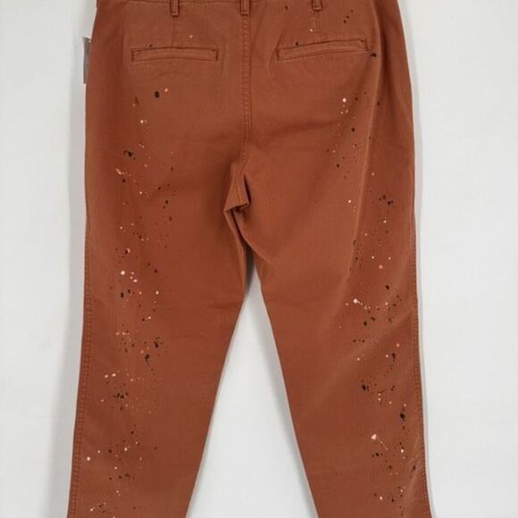NWT GAP Straight Leg Khaki High Rise Splatter Pants Copper Size 6 Terra Cotta - Picture 12 of 12